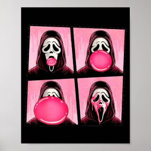 Eng gezicht Bubble Gum In Oktober dragen we Roze G Poster