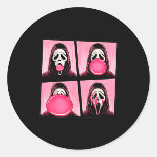 Eng gezicht Bubble Gum In Oktober dragen we Roze G Ronde Sticker