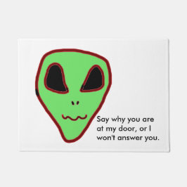 Eng gezicht geeft geen antwoord op Doormat Deurmat