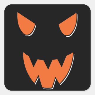 Eng gezicht op Halloween pompoen Vierkante Sticker