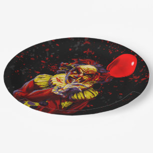 Eng Griezelen Halloween Clown Kostuum Feest Papieren Bordje
