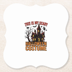 Eng Griezelen Halloween Kostuum Spookhuis Vintage  Kartonnen Onderzetters