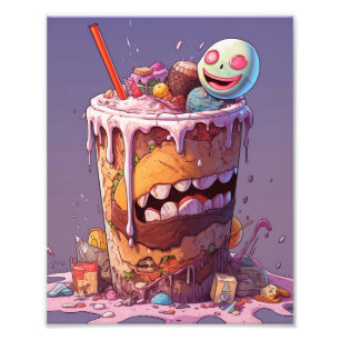 Eng griezelig eten foto afdruk