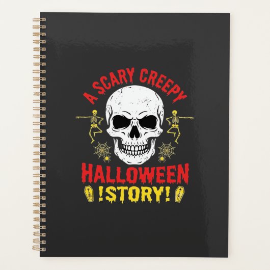 Eng Griezelig Halloween Verhaal Schedel Ontwerp_1 Planner (Voorkant)