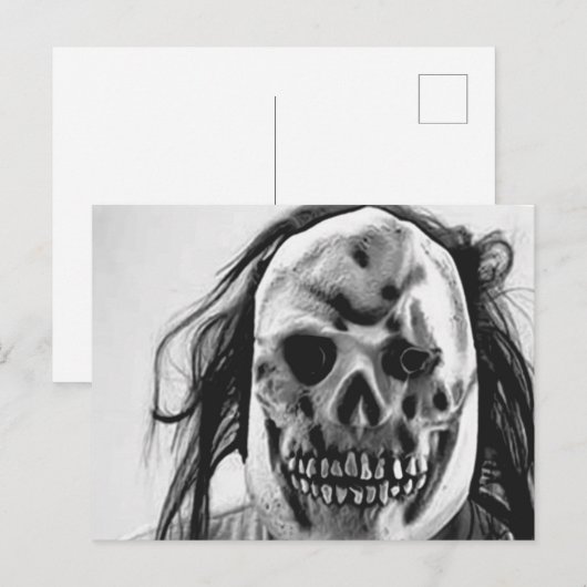 Eng griezelig masker feestdagenkaart (Voorkant / Achterkant)