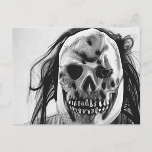 Eng griezelig masker feestdagenkaart (Voorkant)