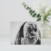 Eng griezelig masker feestdagenkaart (Staand voorkant)