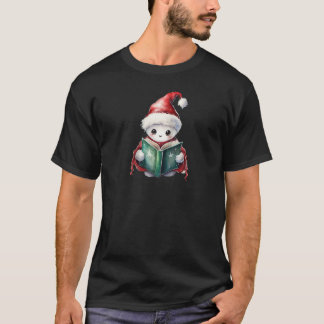 eng griezelig waterkleurig boek lezen spookkerstma t-shirt