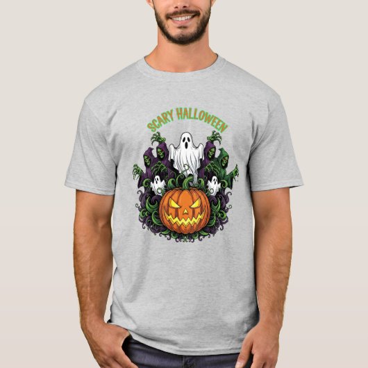 Eng Halloween Ghost & Reaper T-shirt (Voorkant)