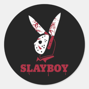 Eng Halloween-horror Slayboy-hockeymaskparodie  Ronde Sticker