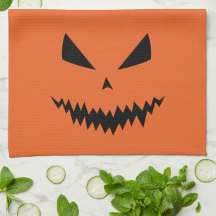 Eng Halloween Jack OLantern zwart gezicht oranje Theedoek