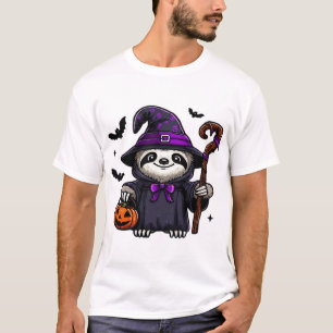 Eng Halloween Luiaard Heksenhoed Kostuum Griezelen T-shirt