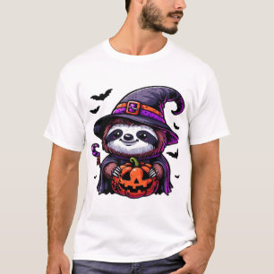 Eng Halloween Luiaard Heksenhoed Kostuum Griezelen T-shirt