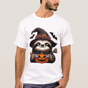 Eng Halloween Luiaard Heksenhoed Kostuum Griezelen T-shirt