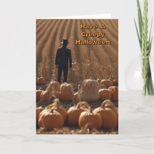 Eng Halloween-man in een maïsveld Kaart (Voorkant)