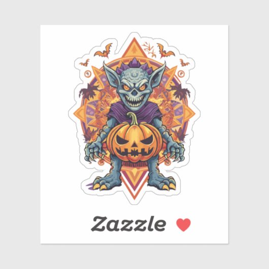 Eng Halloween-monster Sticker (Vel)