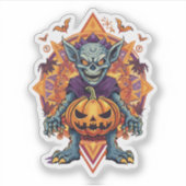 Eng Halloween-monster Sticker (Voorkant)