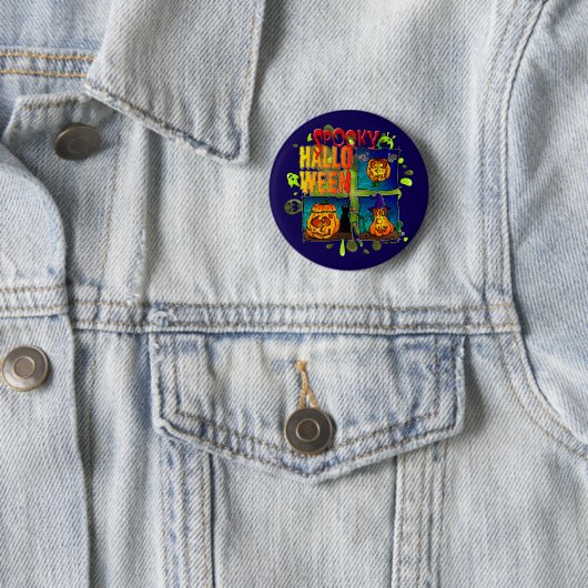 Eng Halloween Ronde Button 5,7 Cm (In situ)