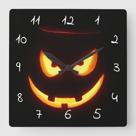 eng Halloween Vierkante Klok (Voorkant)