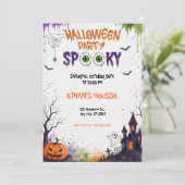 Eng Halloweenfeest voor kinderen, monsterpret Kaart (Staand voorkant)