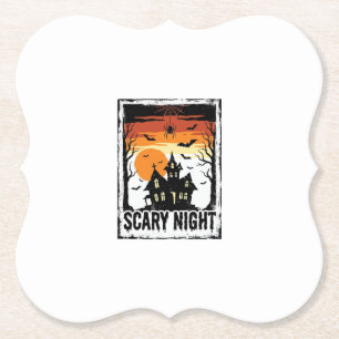 Eng Huis Met Spoken Vintage Halloween T-shirt_ Kartonnen Onderzetters