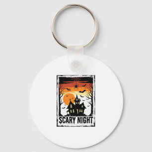 Eng Huis Met Spoken Vintage Halloween T-shirt_ Sleutelhanger