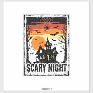 Eng Huis Met Spoken Vintage Halloween T-shirt_ Sticker