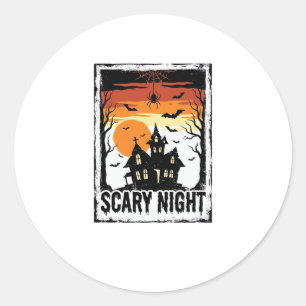 Eng Huis Van De Angst Halloween T-shirt_ Ronde Sticker