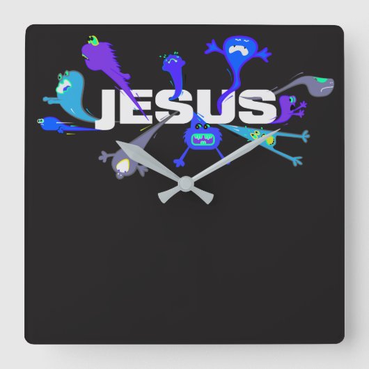 eng Jezus Vierkante Klok (Voorkant)
