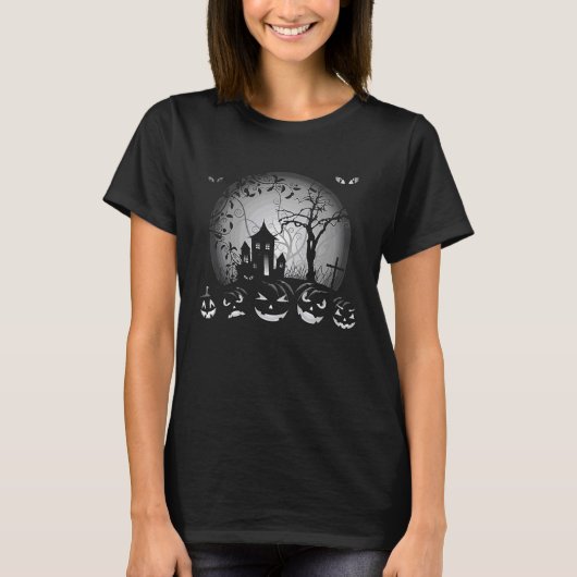 Eng kasteel met Jack o'lantern T-shirt (Voorkant)