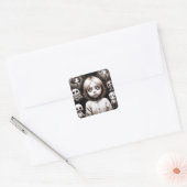 Eng kind met hypnotiserende ogen Halloween Vierkante Sticker (Envelop)