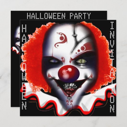 eng kwaad clown meme halloween party uitnodiging (Voorkant / Achterkant)