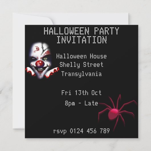 eng kwaad clown meme halloween party uitnodiging (Achterkant)