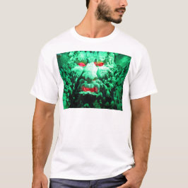 Eng masker gezicht in rotswand t-shirt