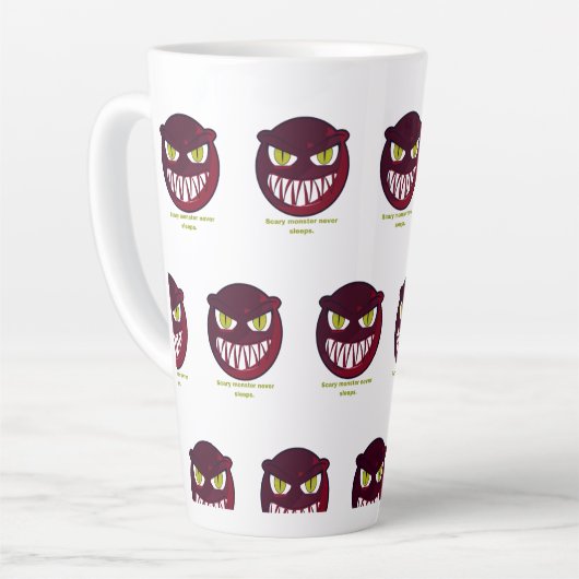 Eng monster nooit slapen latte mok (Linkerhoek)