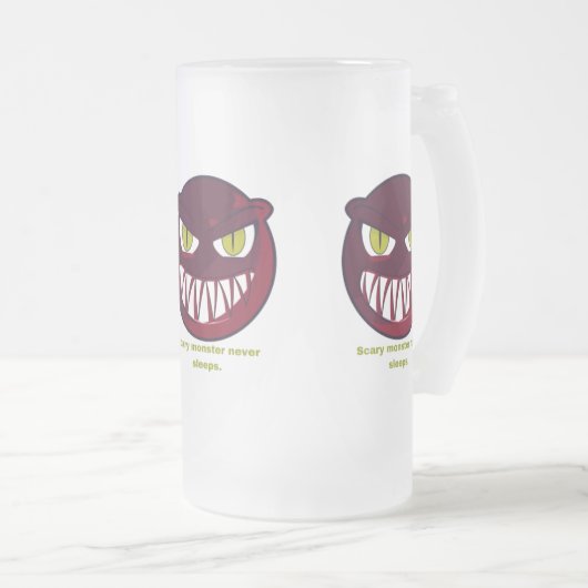 Eng monster slaapt nooit. matglas bierpul (Voorkant rechts)