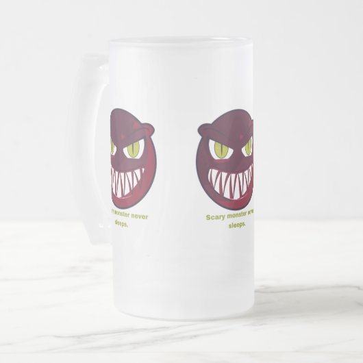 Eng monster slaapt nooit. matglas bierpul (Voorkant links)