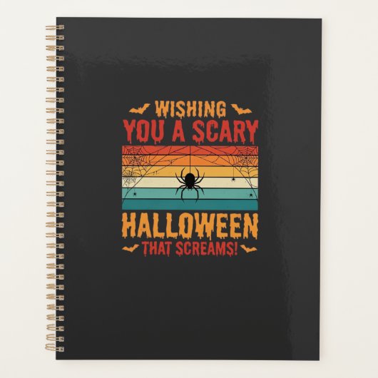 Eng ontwerp van een griezelig Halloween spinnenweb Planner (Voorkant)