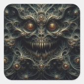 Eng patroon, donkere fantasie vierkante sticker (Voorkant)