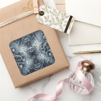 Eng patroon, donkere fantasie vierkante sticker