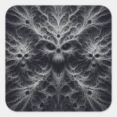 Eng patroon, donkere fantasie vierkante sticker (Voorkant)
