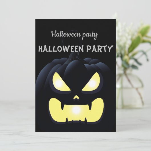 eng | pompoen Adult halloween party uitnodiging (Staand voorkant)