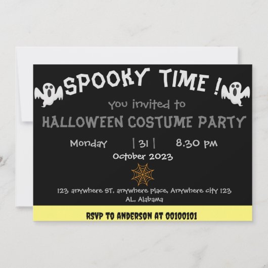 eng | pompoen Adult halloween party uitnodiging (Achterkant)