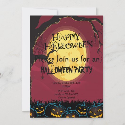 eng pompoen Halloween feest Kaart (Voorkant)