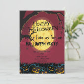 eng pompoen Halloween feest Kaart (Staand voorkant)