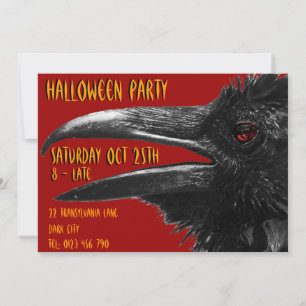 eng raven halloween uitnodiging rood