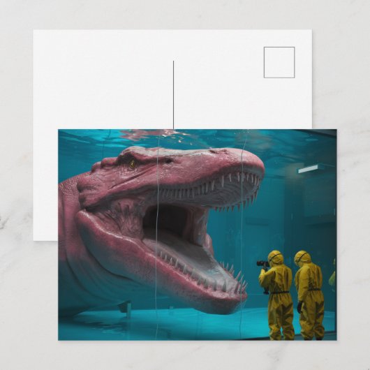 Eng roze onderzees monster briefkaart (Voorkant / Achterkant)