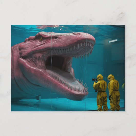 Eng roze onderzees monster briefkaart (Voorkant)