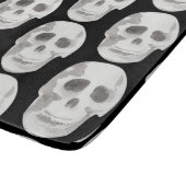 Eng schedelpatroon | Zwart-wit Halloween Snijplank (Hoek)