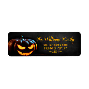 Eng slecht pompoen gelukkig halloween adres etiket